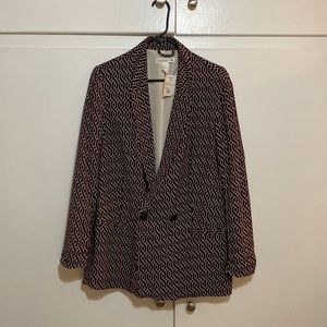 Geometric blazer in red black and ivory - excellent used condition size 8